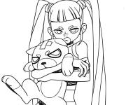 Coloriage Fille et son pet de Y2K