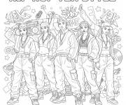 Coloriage Hip-Hop Y2K style