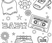 Coloriage Icon hippie Y2K