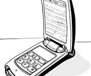 Coloriage Illustration de t&eacute;l&eacute;phone iconique avec porte de Y2K