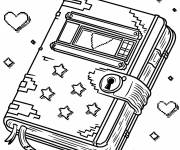 Coloriage Journal intime avec &eacute;cran de pixel de Y2K