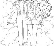 Coloriage L'amiti&eacute; de l'an 200 pour filles