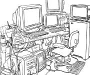 Coloriage L'&eacute;volution des ordinateurs en Y2K