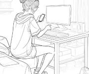 Coloriage L'utilisation de Messenger de Y2K