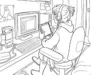 Coloriage Le premier chat room de Y2K