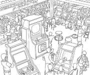 Coloriage Les salles de Jeu de Y2K nostalgique