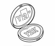 Coloriage Miroir en forme de c&oelig;ur de Y2K