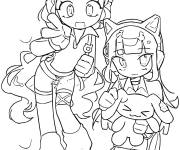 Coloriage Petites filles mignonnes en style de y2k