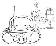 Coloriage et dessins gratuit Radio cassette Y2K à imprimer