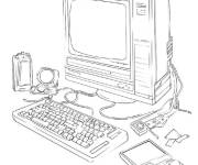 Coloriage Sc&egrave;ne de moniteur classique de l'an 2000