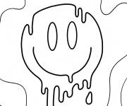 Coloriage Smiley souriant fondant y2k