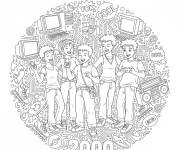 Coloriage Souvenirs amusants de l'an 2000
