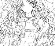 Coloriage Style de belle fille de Y2K