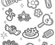 Coloriage Symboles de Y2K