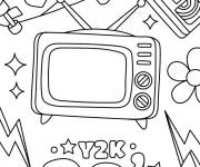 Coloriage Symboles des millennials de Y2K