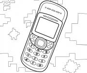 Coloriage T&eacute;l&eacute;phone Nokia avec des motifs pix&eacute;lis&eacute;s
