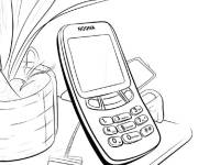 Coloriage T&eacute;l&eacute;phone Nokia de Y2K