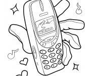Coloriage T&eacute;l&eacute;phone Nokia Y2K pour enfants