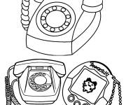 Coloriage et dessins gratuit T&eacute;l&eacute;phones classiques de l'an 2000 à imprimer
