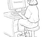 Coloriage et dessins gratuit Un recherche sur Encarta pendant les ann&eacute;es 2000 à imprimer