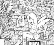 Coloriage Y2K adulte