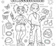 Coloriage Y2K mode et accessoires