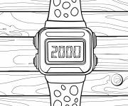 Coloriage Y2K montre Num&eacute;rique