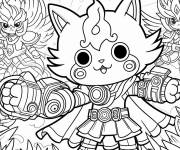 Coloriage Bataille l&eacute;gendaire des montres Yo kai
