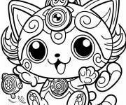 Coloriage Chat de Yokaiwatch souriante ps