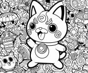 Coloriage Chat Yokaiwatch à motif