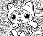 Coloriage Chat Yokaiwatch en maternelle