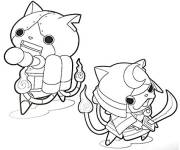 Coloriage et dessins gratuit Combat Yo kai à imprimer