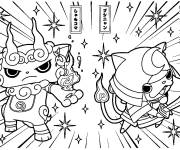 Coloriage Komashura et Shogunyan de Yo Kai