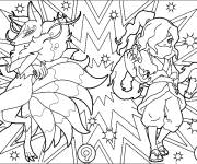 Coloriage Kyubi et Venoct de Yokaiwatch