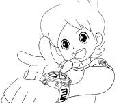Coloriage Nathan Adams de Montre Yo Kai