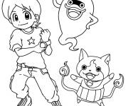 Coloriage Nathan Adams et Jibanyan et Murmure
