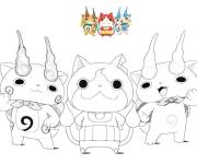 Coloriage Personnages principaux de Yokaiwatch