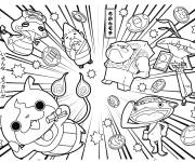 Coloriage Personnages Yo Kai Watch complexe