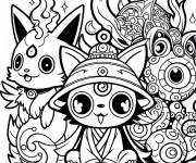 Coloriage Photo de Yokaiwatch kawaii