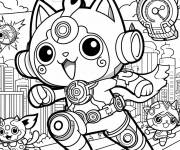 Coloriage Univers des Montres Yo Kai