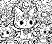 Coloriage Univers Yokai à impri