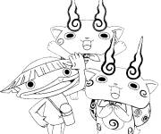 Coloriage Walkappa, Komajiro, Komasan de Yokaiwatch