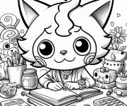 Coloriage yokai watch &agrave; l'&eacute;cole