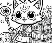 Coloriage yokai watch avec des livres