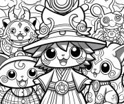 Coloriage Yokaiwatch ensemble