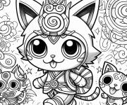 Coloriage Yokaiwatch tout mignon kawaii