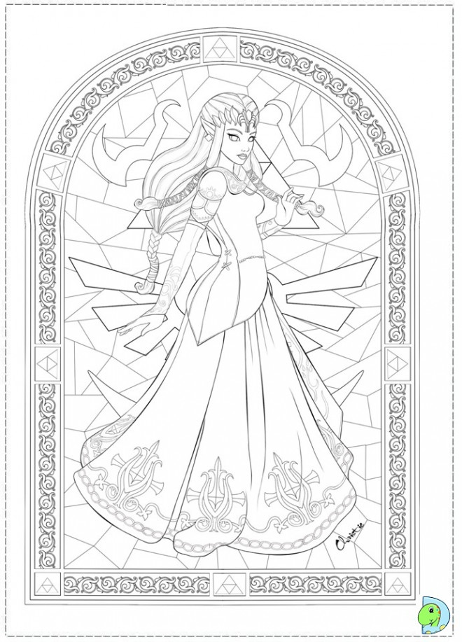 Coloriage et dessins gratuits Décoration de Princesse Zelda à imprimer