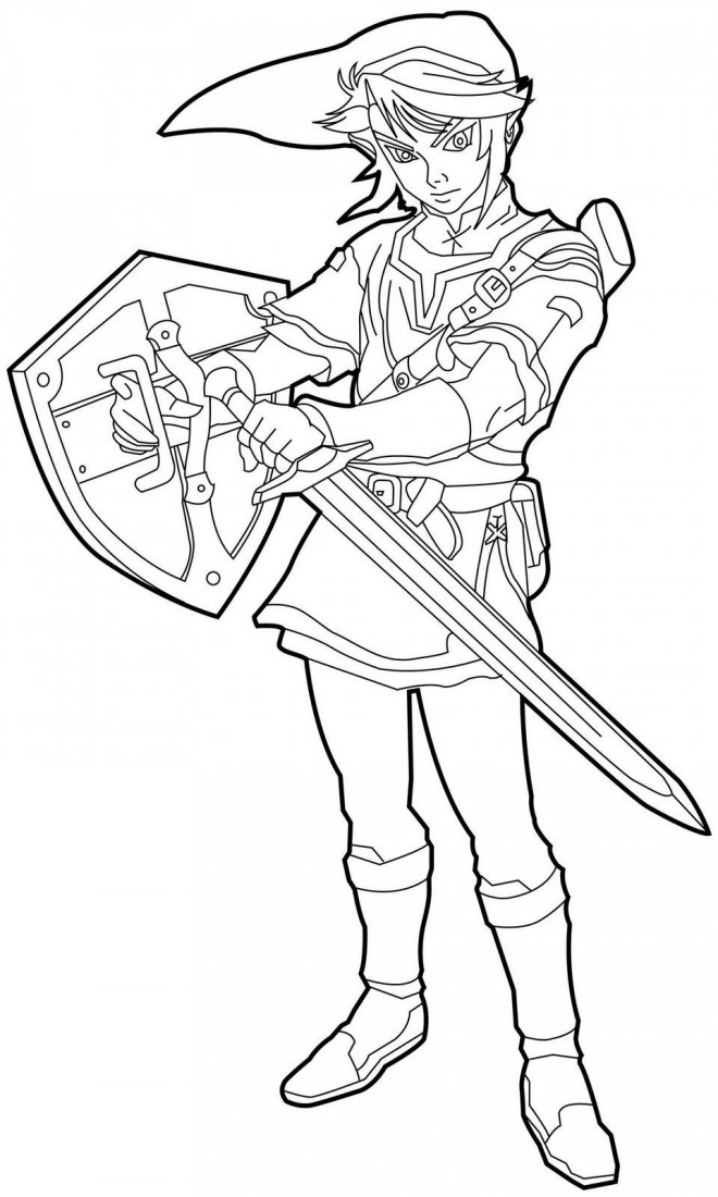 Coloriage Link Breath Of The Wild dessin gratuit à imprimer