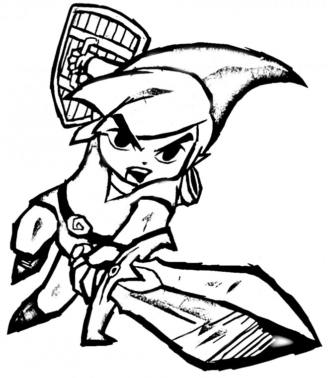 Coloriage Link Breath Of The Wild Jeu Vidéo