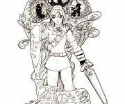 Coloriage Nintendo Link dans Zelda